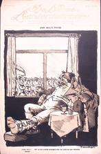 Spotprent John Bull als Engeland doet niet mee met offens..., Antiek en Kunst, Kunst | Litho's en Zeefdrukken, Verzenden