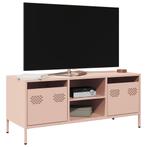 vidaXL Tv-meubel 101,5x39x43,5 cm koudgewalst staal roze, Huis en Inrichting, Minder dan 50 cm, Verzenden, Nieuw, Minder dan 25 cm