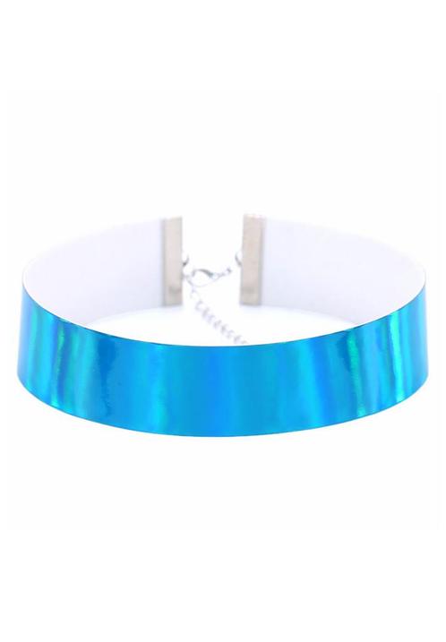 Choker Blauw Iridescent Holografische Ketting Halsband Colla, Sieraden, Tassen en Uiterlijk, Kettingen, Blauw, Nieuw, Verstelbaar