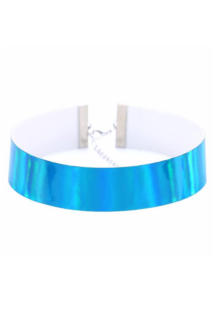 Choker Blauw Iridescent Holografische Ketting Halsband Colla, Sieraden, Tassen en Uiterlijk, Kettingen, Blauw, Nieuw, Verstelbaar
