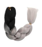 Imitatiehaar Jumbo Braids - Hairextensions 60cm - Grijs, Nieuw