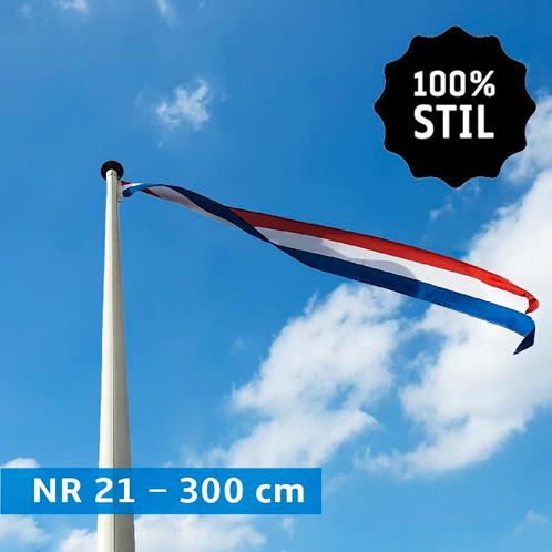 NR 21: Nederlandse wimpel 300 cm standaard blauw 100% stil, Diversen, Vlaggen en Wimpels, Nieuw