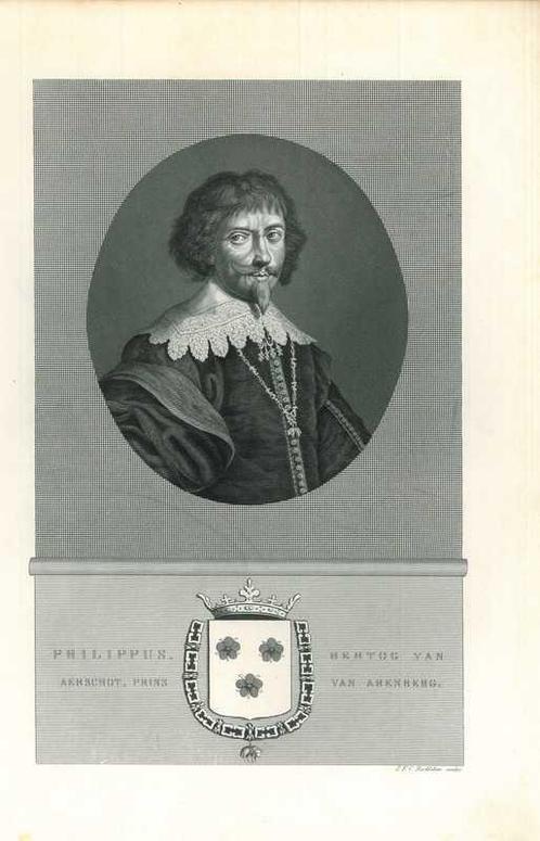 Portrait of Philippe-Charles, 3rd Count of Arenberg, Antiek en Kunst, Kunst | Etsen en Gravures