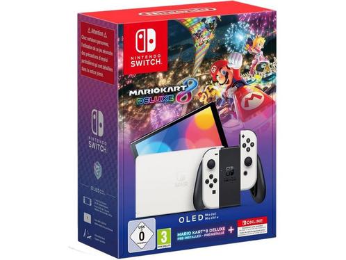 Nintendo Switch OLED - Model + Mario Kart 8 Deluxe + 12, Audio, Tv en Foto, Televisies, Zo goed als nieuw, Verzenden