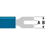 Kabelschoen - Vork (A: 4.3 mm, B: 7.2 mm, 100 stuks, Blauw), Nieuw, Verzenden