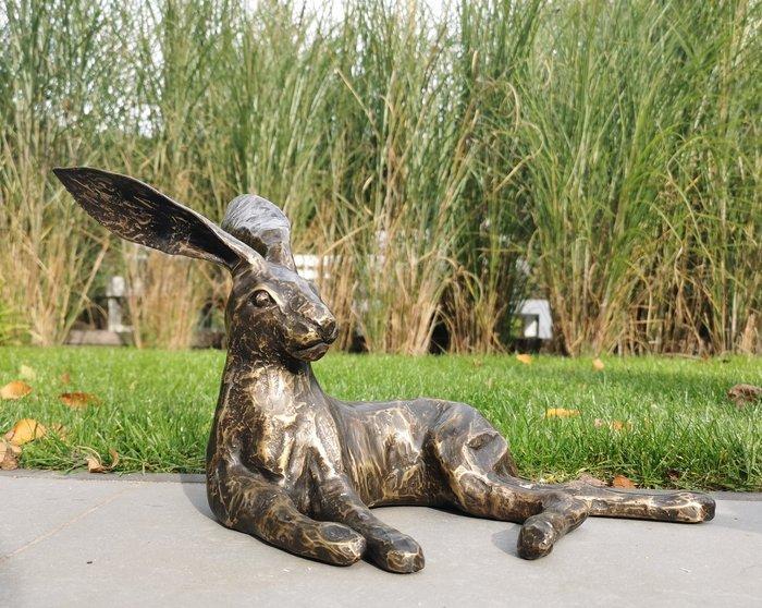 Beeldje - Chillende haas - Brons, Antiek en Kunst, Curiosa en Brocante