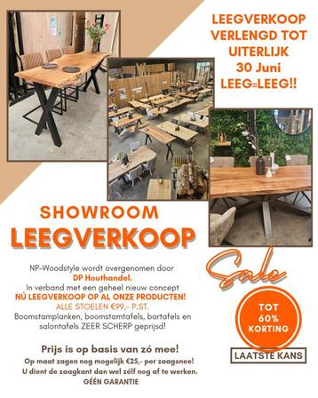Eettafel | Boomstamtafel | Bar Tafel |  LEEGVERKOOP KORTING beschikbaar voor biedingen