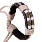Fako Bijoux® - Armband - Leder - Spiraal - Zwart, Sieraden, Tassen en Uiterlijk, Armbanden, Nieuw, Verzenden