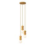 Retro hanglamp okergeel met mat glas 3-lichts - Fedde, Nieuw, Overige materialen, Retro, 75 cm of meer