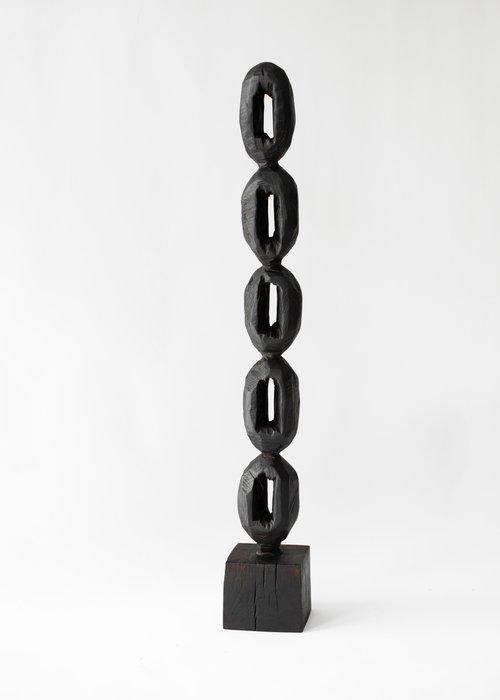 Ros Khavro - sculptuur, Column made from one piece of wood -, Antiek en Kunst, Kunst | Designobjecten