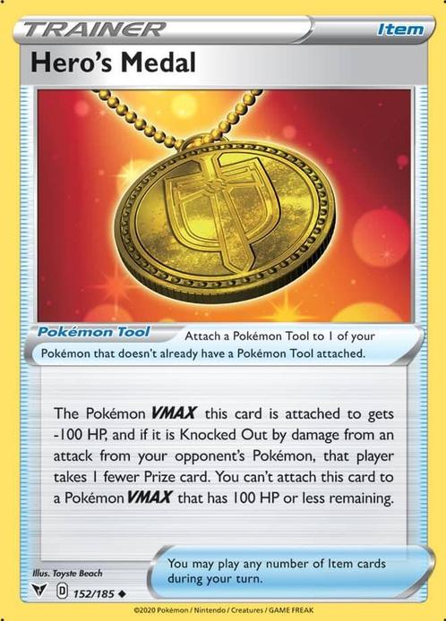 Heros Medal 152/185 Vivid Voltage, Hobby en Vrije tijd, Verzamelkaartspellen | Pokémon, Losse kaart, Nieuw, Foil, Ophalen of Verzenden