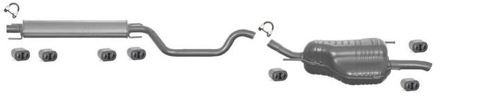 Complete uitlaat Middendemper + Einddemper Opel Zafira, Auto-onderdelen, Uitlaatsystemen, Nieuw, Verzenden