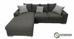 Refurbished 4-zits hoekbank Antraciet 6 mnd garantie!, Huis en Inrichting, Banken | Bankstellen, 250 tot 300 cm, Gebruikt, Hoekbank