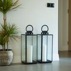 Set van 2 Michigan Windlicht Zwart Large Tuinaccessoires, Verzenden, Nieuw