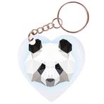 Sleutelhanger hartje 5x5cm - Panda Digitale Illustratie NIEU, Nieuw, Ophalen of Verzenden