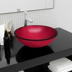 vidaXL Wasbak 42x14 cm gehard glas rood, Verzenden, Nieuw