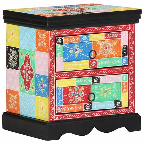 vidaXL Nachtkastje 2 pcs Multikleur 40 x 35 x 45 cm massief, Huis en Inrichting, Slaapkamer | Nachtkastjes, Nieuw, Minder dan 45 cm