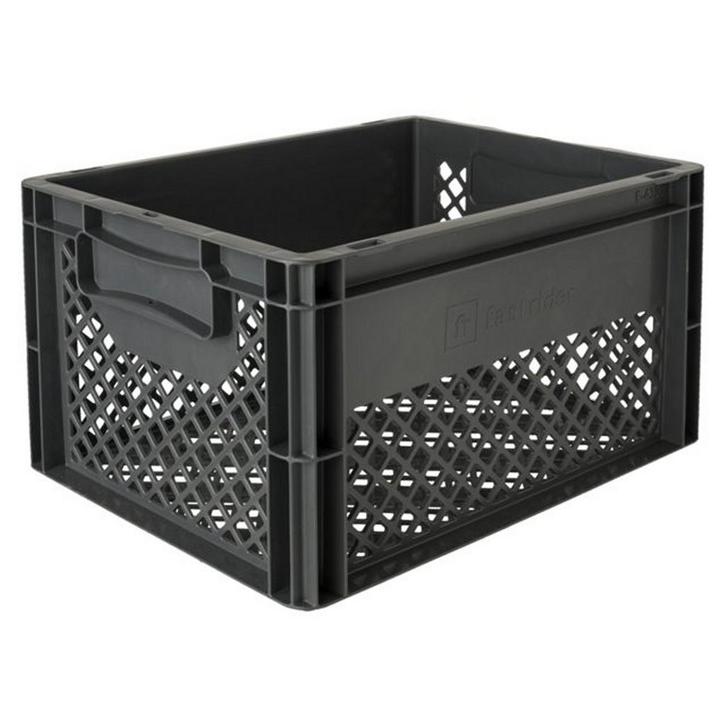 Fast Rider Kunststof Fietskrat Medium  25 liter  Antraciet R, Fietsen en Brommers, Fietsaccessoires | Fietsmanden, Nieuw, Verzenden