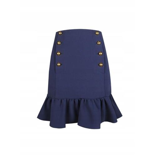 Pinko • donkerblauwe rok met gouden knopen • XS (IT40), Kleding | Dames, Rokken, Blauw, Nieuw, Maat 34 (XS) of kleiner, Verzenden