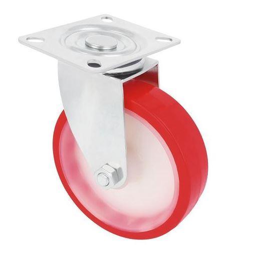 Zwenkwiel met bevestigingsplaat verzinkt met rode nylon wiel, Doe-het-zelf en Verbouw, Zwenkwielen, Verzenden