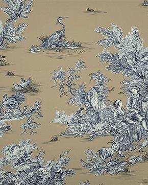 Luxe Katoen Toile de Jouy, Hobby en Vrije tijd, Stoffen en Lappen, Overige kleuren, Nieuw