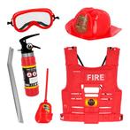Accessoireset met Vest Brandweer Kind 6-delig, Ophalen of Verzenden, Nieuw