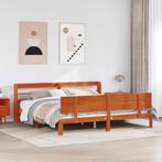 vidaXL Bedframe met hoofdeinde 2 pcs Wasbruin Massief, Verzenden, Nieuw, Bruin, Hout