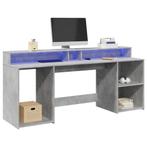 vidaXL Bureau met LED-verlichting 200x55x91 cm bewerkt hout, Huis en Inrichting, Bureaus, Verzenden, Nieuw