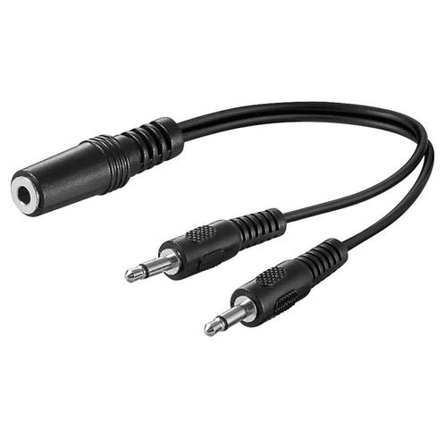 3,5mm Jack splitter - Mono naar stereo - 2x Male naar 1x Fem, Doe-het-zelf en Verbouw, Overige Doe-het-zelf en Verbouw, Nieuw