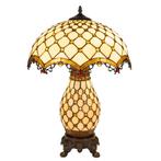 Tiffany tafellamp met verlichte voet – amber & rood, Huis en Inrichting, Verzenden, Nieuw