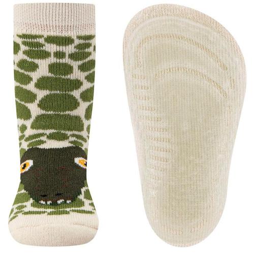 Antislipsok Ewers - Ecru Beige - Groene Krokodil met Schubbe, Kinderen en Baby's, Kinderkleding | Schoenen en Sokken, Jongen, Nieuw