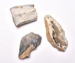 Neolithisch flint 3 Nuclei en Kernen - 145 mm (Zonder