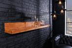 Massieve wandplank MAKASSAR 110 cm bruin sheeshamhout en, Huis en Inrichting, Woonaccessoires | Wandplanken en Boekenplanken, Ophalen of Verzenden