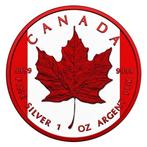 Canada. 5 Dollars 2025 1 oz Maple Leaf Canada Flag Cyber Red, Postzegels en Munten, Edelmetalen en Baren