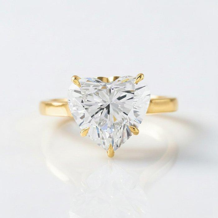 Ring - 14 karaat Geel goud - 3.00ct. tw. Diamant (Lab-grown), Sieraden, Tassen en Uiterlijk, Ringen