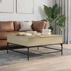 vidaXL Salontafel 95x95x45 cm bewerkt hout en metaal sonoma, Huis en Inrichting, Tafels | Salontafels, Verzenden, Nieuw, Metaal