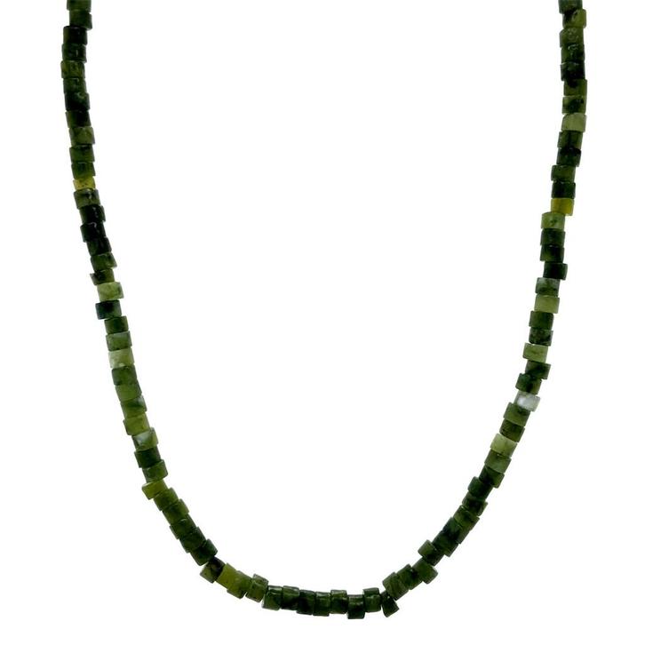 Vintage jade collier met gouden sluiting 14 krt, Sieraden, Tassen en Uiterlijk, Kettingen, Nieuw, Ophalen of Verzenden