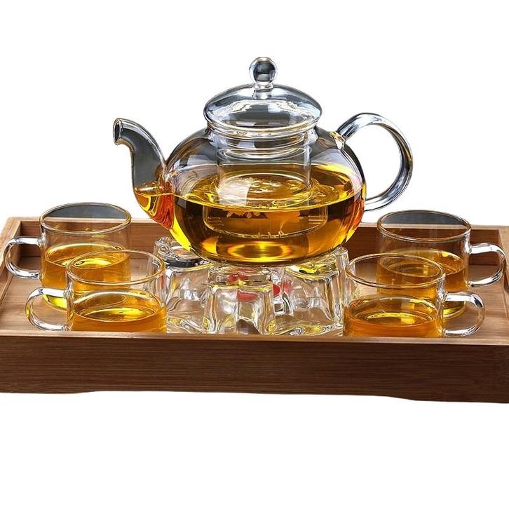 Theepot met Warmhouder 1L met 4 Glazen Theelichthouder Recha, Verzamelen, Overige Verzamelen, Verzenden