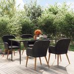 vidaXL 5-delige Tuinset met kussens zwart, 4 zitplaatsen, Nieuw, Tuinset, Verzenden