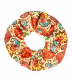 Scrunchie Haarelastiek Paisley Bloemen Print Color Oranje..., Verzenden, Nieuw