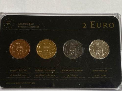 San Marino. 2011/2012 (4 monnaies couleurs) / 2 x 1/500 Oz, Postzegels en Munten, Munten | Europa | Niet-Euromunten