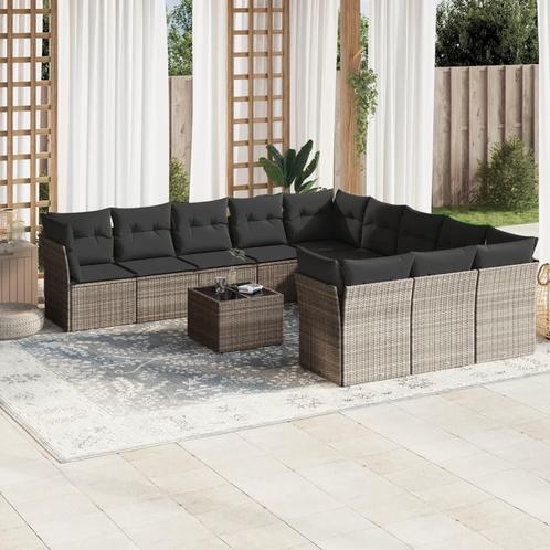 vidaXL 12-delige Loungeset met kussens poly rattan, Tuin en Terras, Tuinsets en Loungesets, Loungeset, Nieuw, Rotan, Verzenden