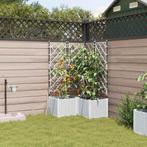 vidaXL Tuinplantbakken Wit 80 x 80 x 142 cm Staal, Verzenden, Nieuw, Metaal, 60 tot 100 cm