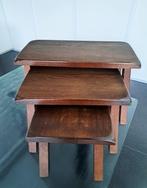 Set bijzettafels - Eik - Set van drie bijzettafels / krukken