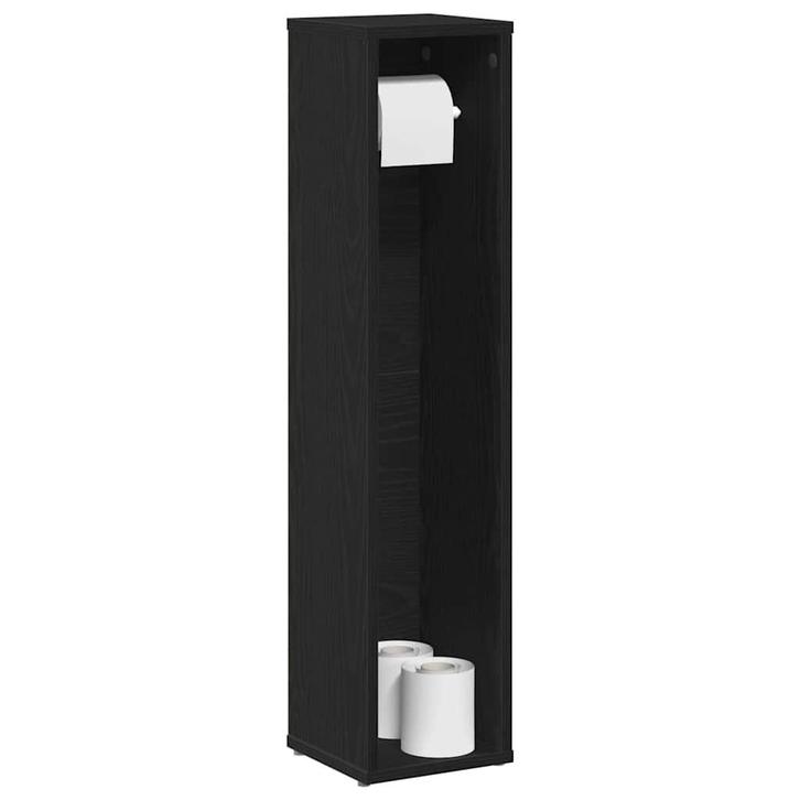 vidaXL Badkamerkast met rolhouder 20,5x20x90 cm zwart, Huis en Inrichting, Badkamer | Badkamermeubels, Nieuw, Verzenden