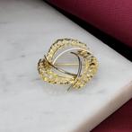 Bicolor gouden broche, Ophalen of Verzenden, Gebruikt, Overige kleuren, Goud