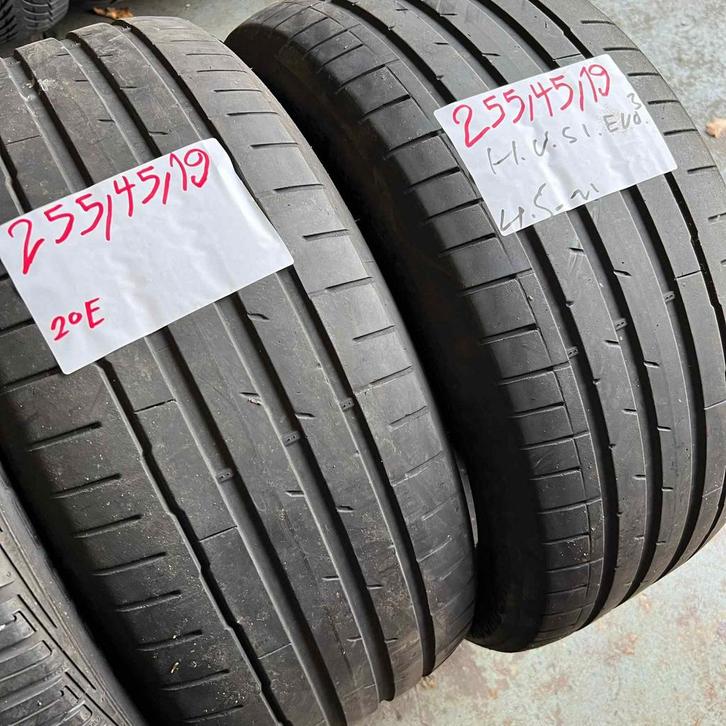2 x Hankook Ventus S1 Evo3 255-45-19 Zomerbanden 4,5mm, Auto-onderdelen, Banden en Velgen, 19 inch, Zomerbanden, 255 mm, Personenwagen