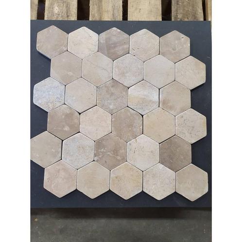 Mozaiek Hexagon Moccacino Y 30x30 cm Marmer Licht Bruin, Doe-het-zelf en Verbouw, Sanitair, Ophalen of Verzenden