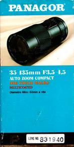 Panagor 35–135mm F/3.5–4.5 Auto Zoom Macro Lens voor Canon F, Verzenden, Nieuw