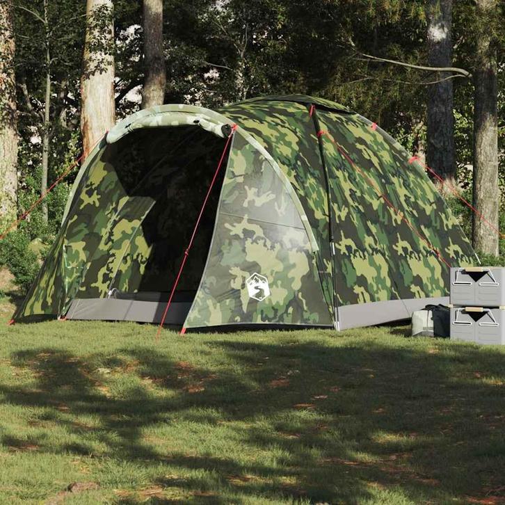 vidaXL Vistent 2-persoons waterdicht camouflage, Caravans en Kamperen, Tenten, Nieuw, tot en met 2, Verzenden
